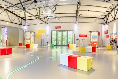Blick in die Ausstellung "Zug zur Zukunft. Wie geht Verkehrswende?"
